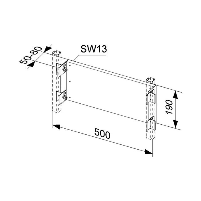 Монтажная пластина для монтажа скрытых и внешних фитингов, profil TECE арт. 9150000