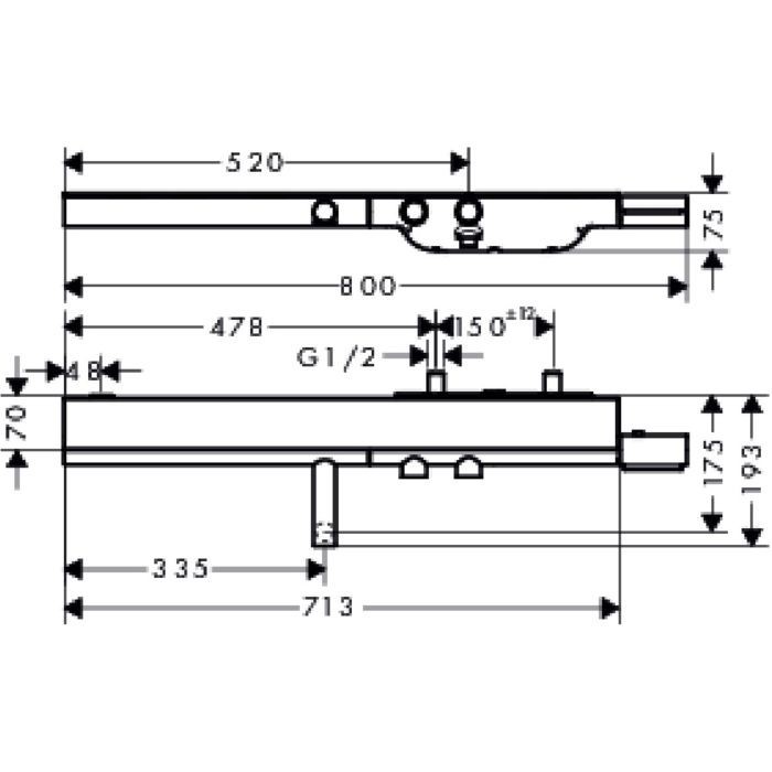 Термостат для ванны ShowerSolutions Axor, хром арт. 45420000
