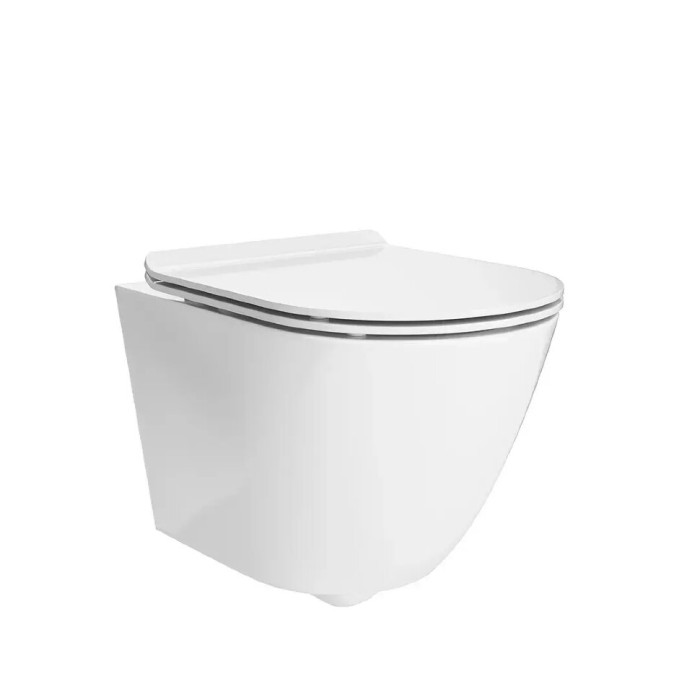 Унитаз подвесной безободковый с крепежом, Sfera Kerama Marazzi, белый - SF.wc.02