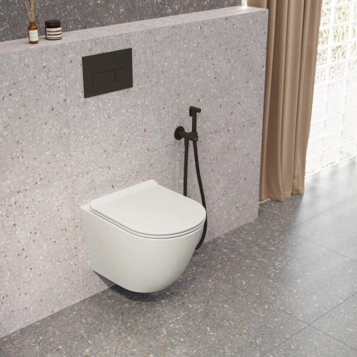 Унитаз подвесной безободковый с крепежом, Sfera Kerama Marazzi, белый - SF.wc.02