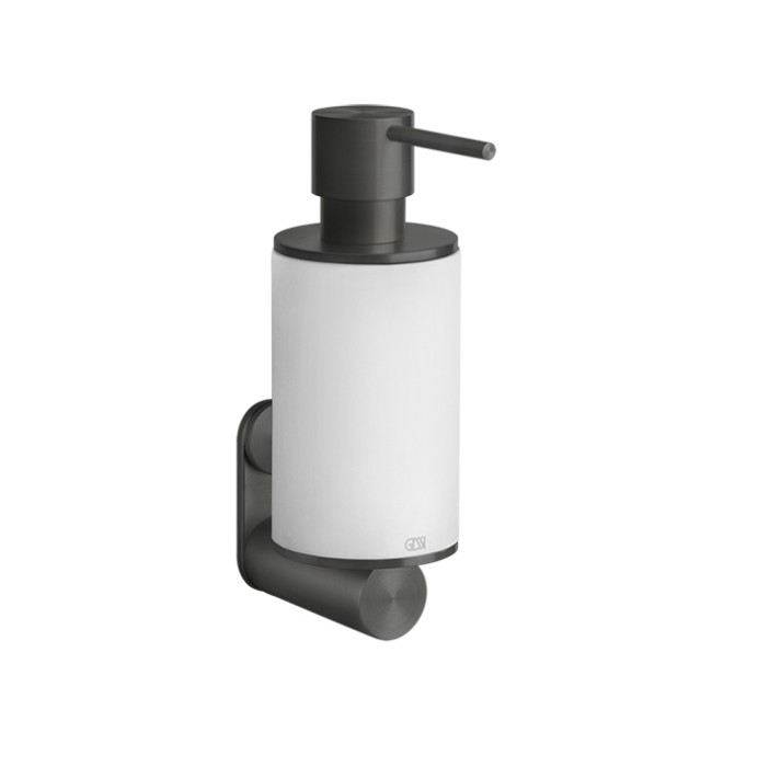 Дозатор для жидкого мыла, настенный, Gessi 316, белый/brushed black metal pvd арт. 54713#707