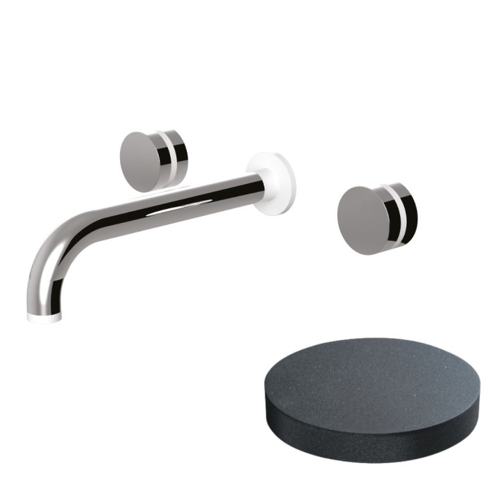 Встраиваемый смеситель на раковину, двухрычажный, излив 20 см, Giulini My ring, графит арт. MR0123EPGF