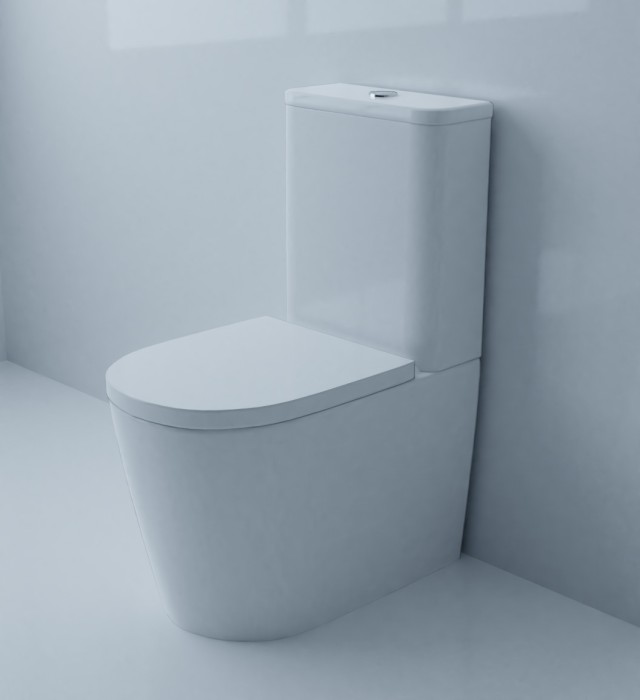 Унитаз-компакт 615х375х840 напольный, безободковый, с сиденьем микролифт, Azario Luana арт. AZ-8593