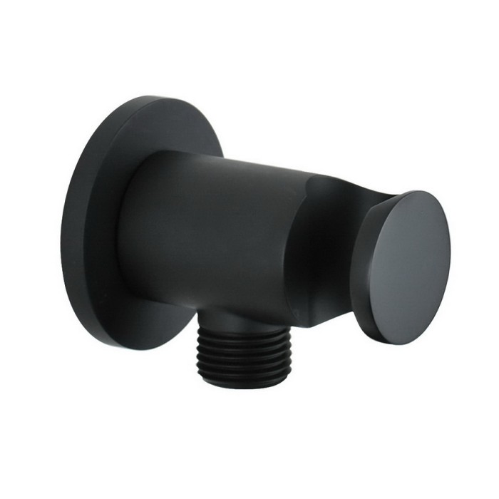 Настенный держатель для душа с забором воды, Giulini Articoli vari, черный матовый арт. 1559/MNO