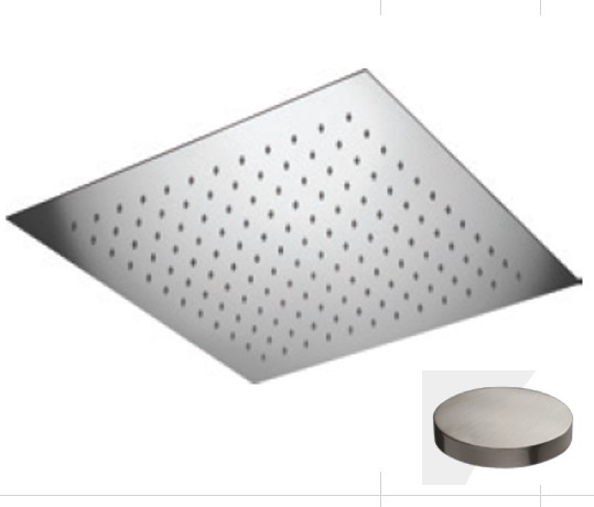 Верхний душ, встраиваемый, 440x440 из нержавеющей стали, система пружинного крепления, Giulini Wellness, никель матовый арт. 1727NKO