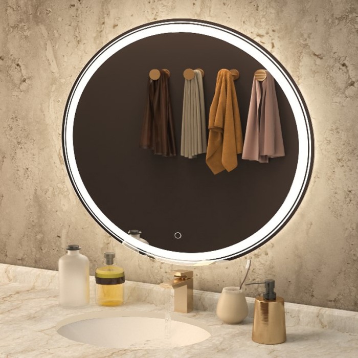 Зеркало 800х800 влагостойкое c подсветкой и диммером, Azario Olivia - CS00066641