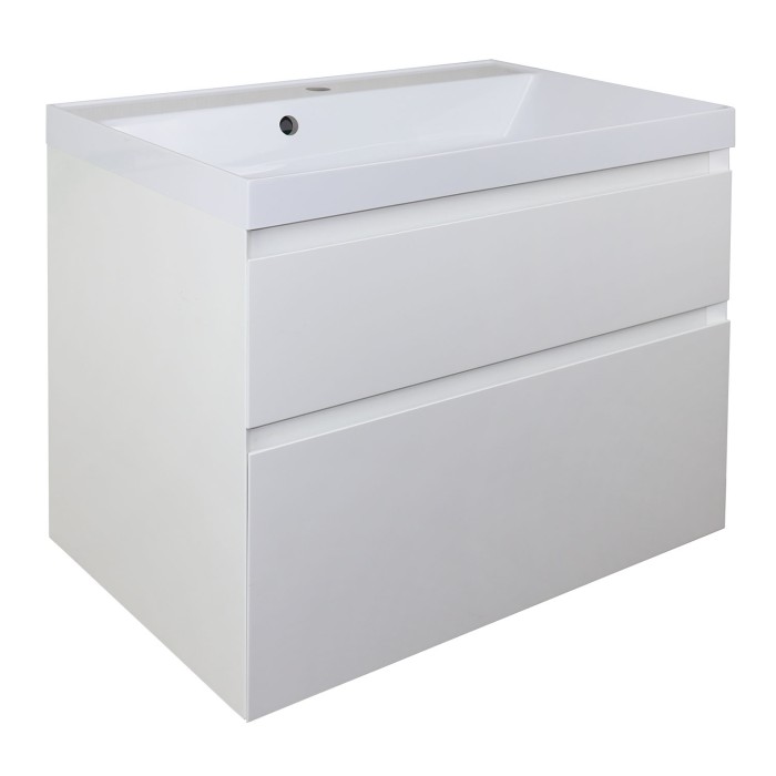 Тумба 80 800х450х660 подвесная, с раковиной Slim 80, белый матовый, Azario Velluto - CS00088603