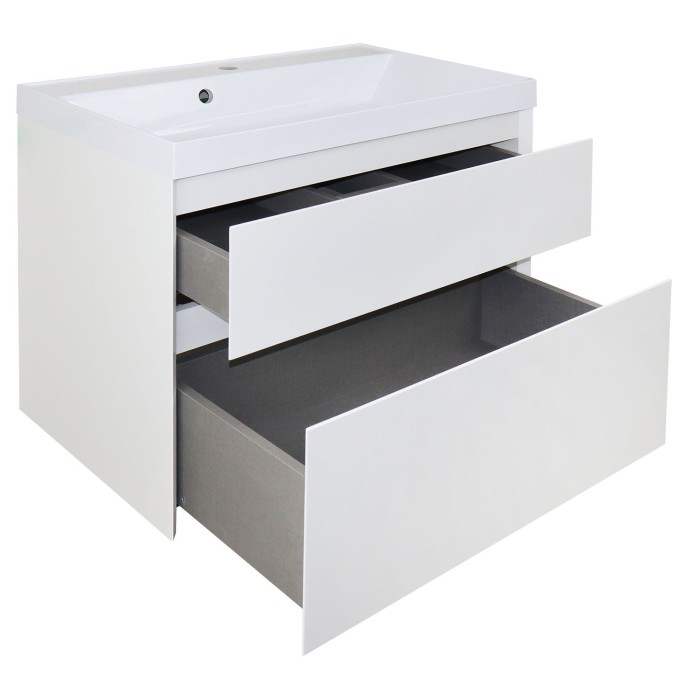 Тумба 80 800х450х660 подвесная, с раковиной Slim 80, белый матовый, Azario Velluto - CS00088603