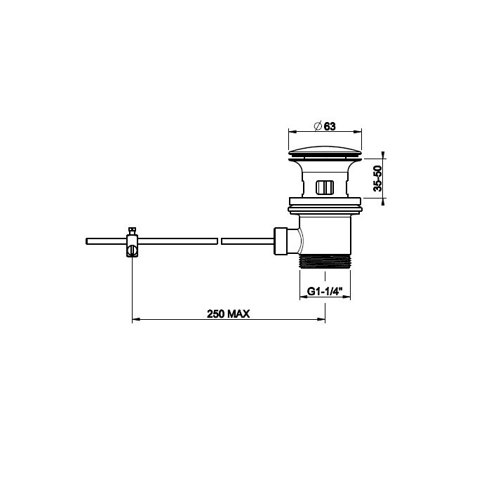 Донный клапан для раковины на 1 1/4 c донным клапаном и переливом для арт. 41405 и 41406, Gessi, 29263#031 цвет: хром