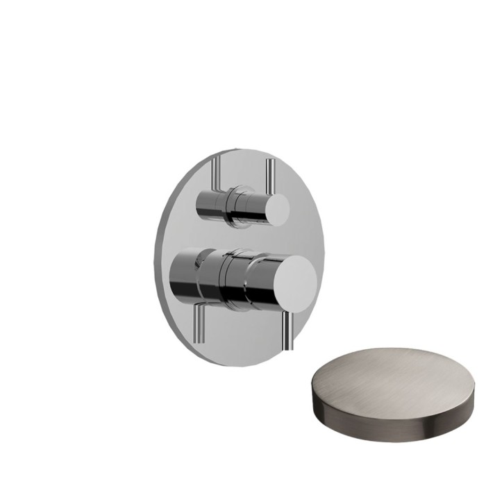 Внешняя часть смесителя для душа встраиваемого с дивертером-рычагом, на 2 режима, Giulini My future, никель матовый арт. 5964-2EPNKO