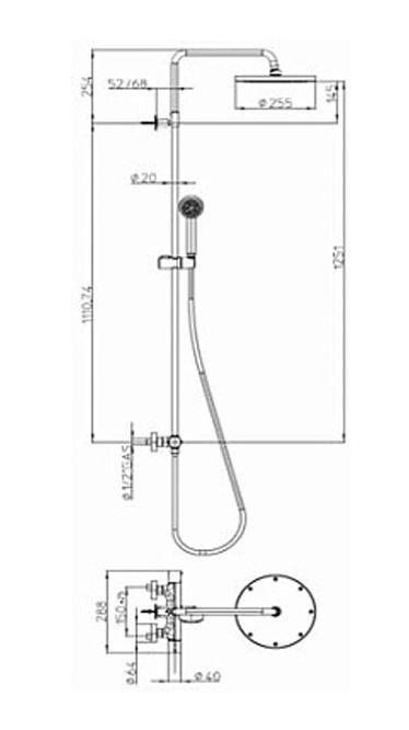 Душевая стойка Bossini Elios с термостатом цвет хром арт. L10049.030