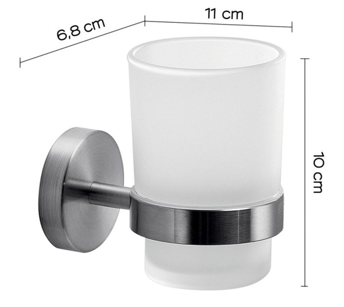 Настенный стеклянный стакан Project Gedy, 5010(38) цвет: хром