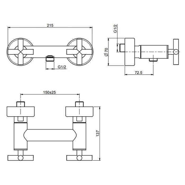 Fima Carlo Frattini Смеситель для душа внешнего монтажа без душевого комплекта, Maxima, F5305/1CR цвет: хром
