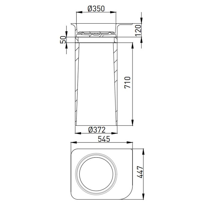 Раковина напольная 54x44,7, матовая, Salini NINFEA арт. 130221M