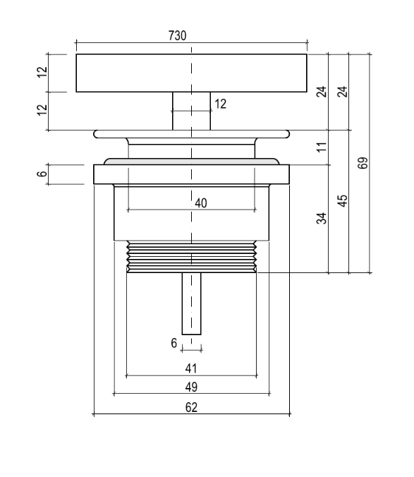 Донный клапан для раковины фиксированный, глянцевый, Salini арт. 16622RG
