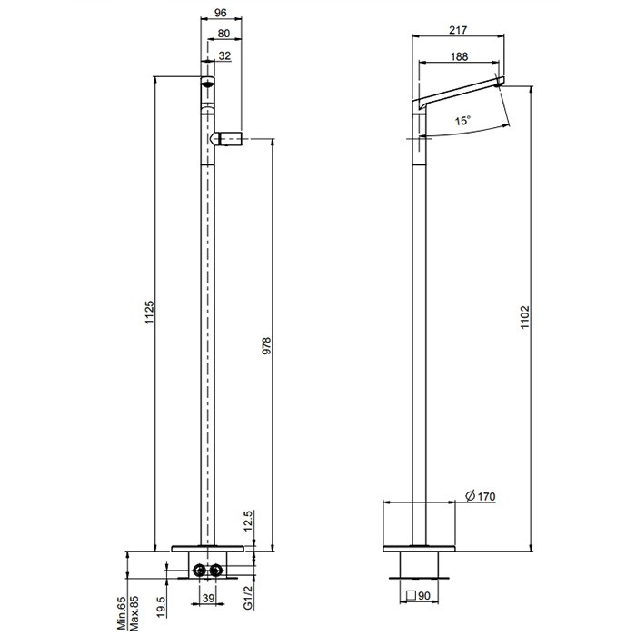 Fima Carlo Frattini Смеситель для раковины, напольный, Nomos Go, F4171NCR цвет: хром