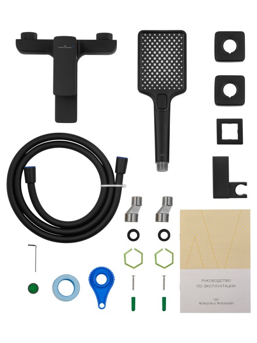 Смеситель для ванны с душем, Wonzon & Woghand Edge, WW-88639003A-MB цвет: черный