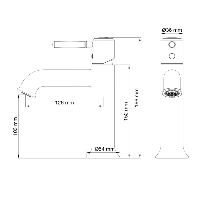 Смеситель для раковины, Wonzon & Woghand Tor, WW-88018073-MB цвет: черный