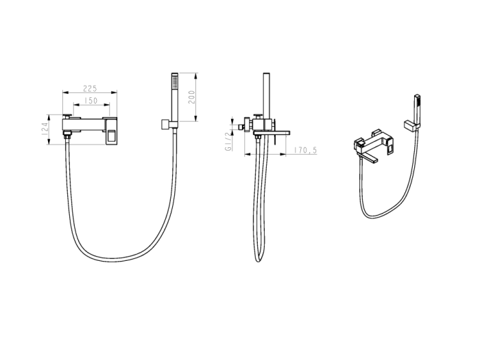 Смеситель для ванны blackgold.2, Boheme Q - 143-BG.2
