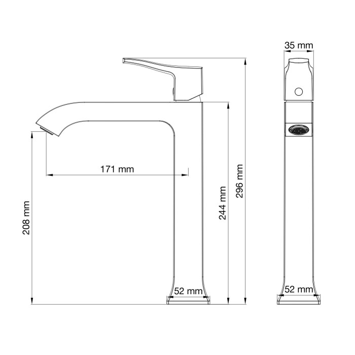 Смеситель для раковины высокий, Wonzon & Woghand Flex, WW-88019072-BN цвет: никель