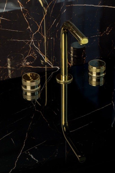 Смеситель на столешницу на 3 отв. Gold, Boheme Prestige - 152-G-PR