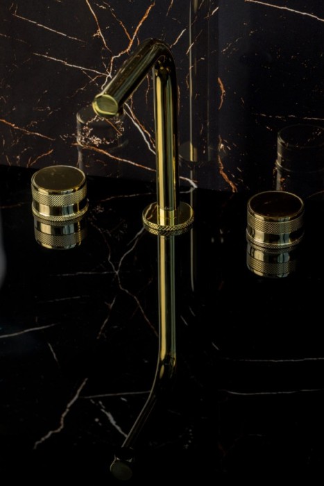 Смеситель на столешницу на 3 отв. Gold, Boheme Prestige - 152-G-PR