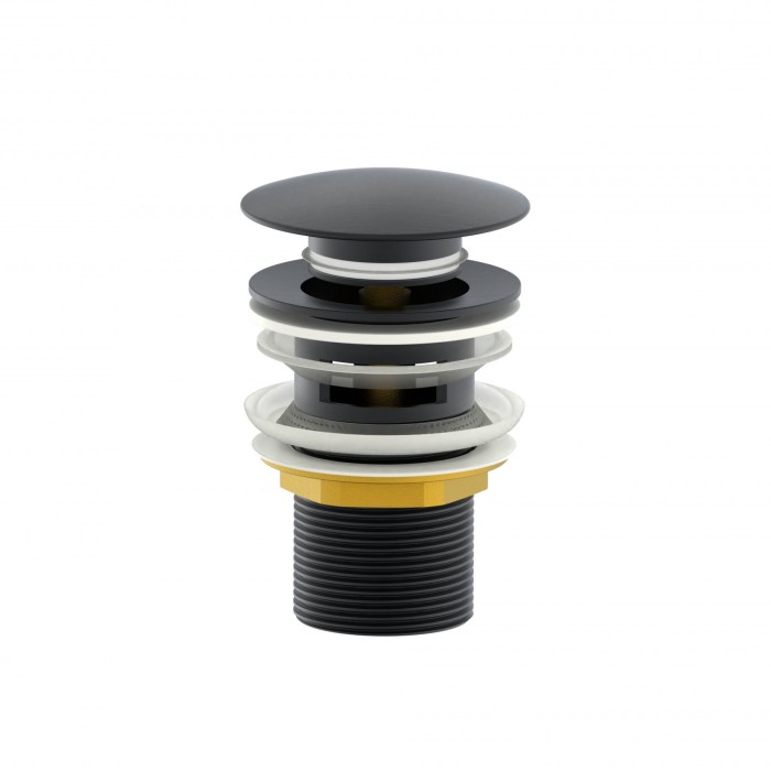 Донный клапан для раковины с переливом 1 1/4, Wonzon &amp; Woghand, WW-88SS01-BGM цвет: графит