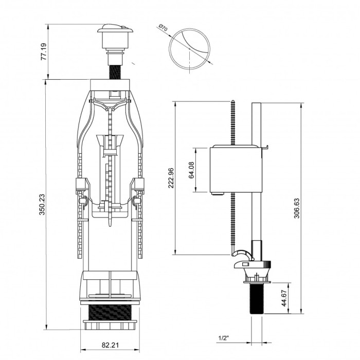 Арматура для бачка унитаза BERGES Eko арт. 030621