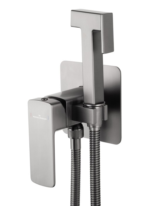 Смеситель с гигиеническим душем встраиваемый, Wonzon & Woghand Edge, WW-88829003-BGM цвет: графит