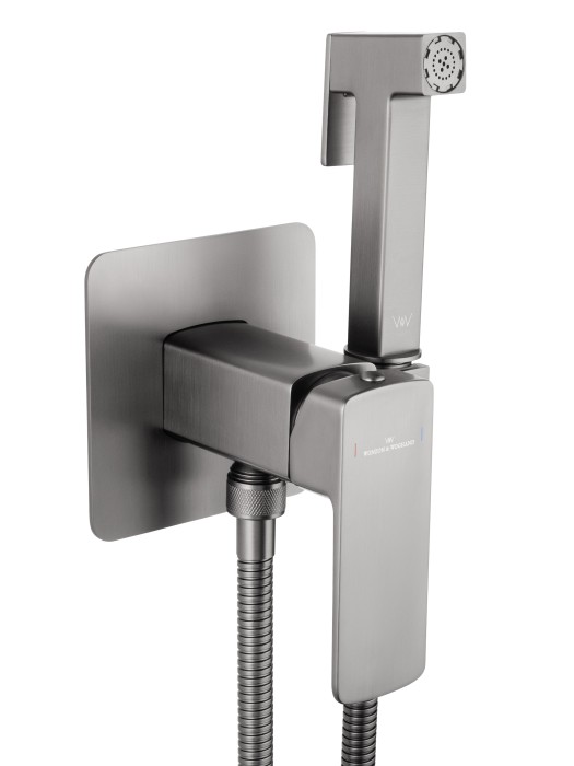 Смеситель с гигиеническим душем встраиваемый, Wonzon & Woghand Edge, WW-88829003-BGM цвет: графит