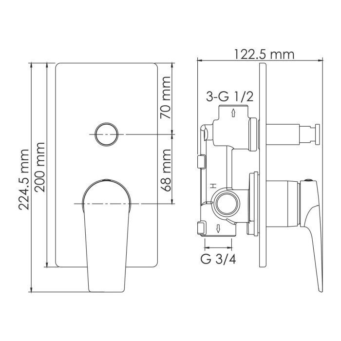 Смеситель для ванны и душа Aisch 5500 WasserKRAFT арт. 5561