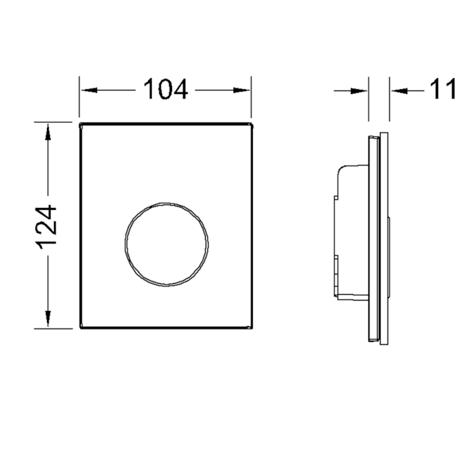 Панель смыва, стекло зеленое, хром глянцевый, loop urinal TECE арт. 9242653