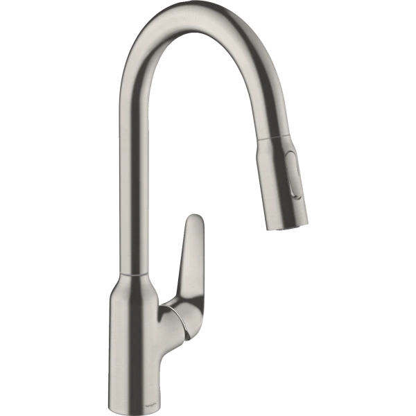Смеситель для кухни, с вытяжным душем, Hansgrohe Focus M42, нержавеющая сталь арт. 71820800