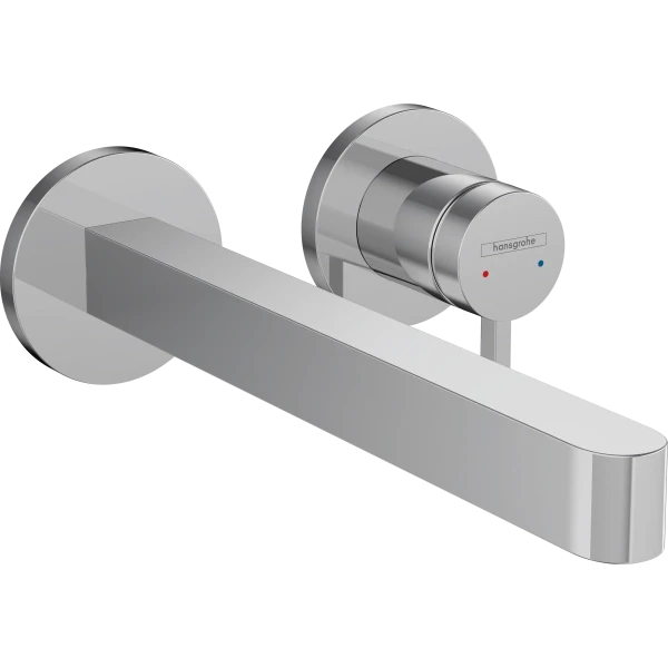 Смеситель для раковины скрытого монтажа, настенный, с изливом 22.8 см, Hansgrohe Finoris, хром арт. 76050000