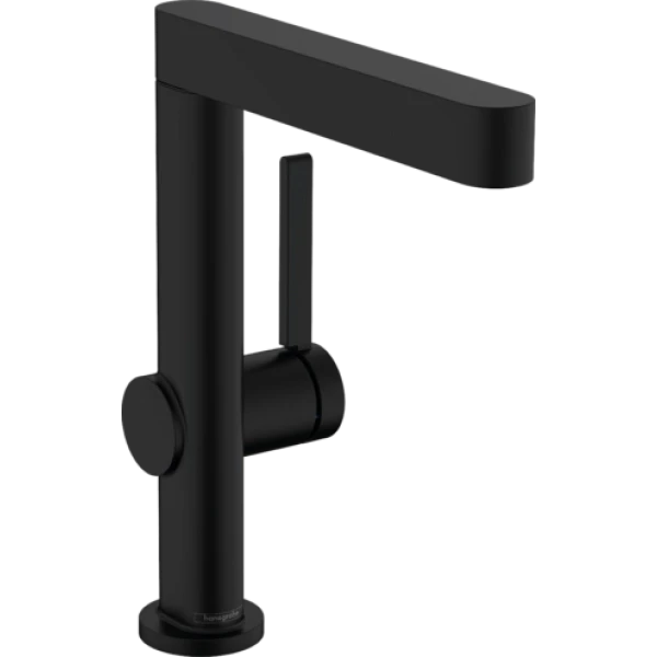 Смеситель для раковины с поворотным изливом со сливным клапаном Push-Open, Hansgrohe Finoris, черный арт. 76060670
