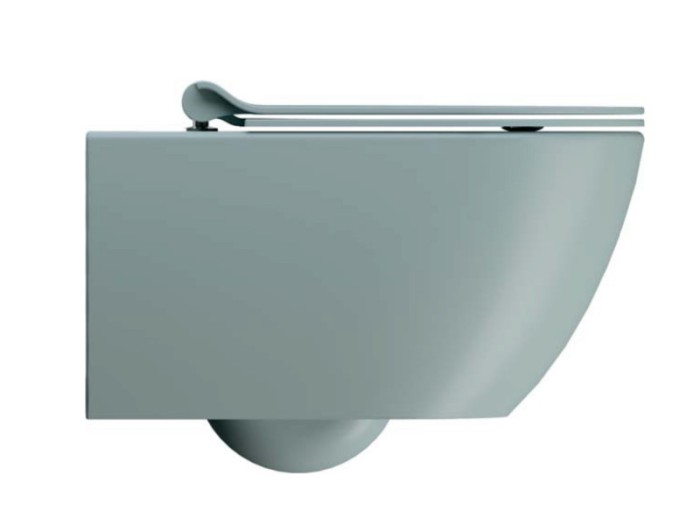 Подвесной унитаз 36х55 см, система слива swirlflush®, цвет - ghiaccio, без крепежа в комплекте, безободковый, без сиденья, GSI Color-elements арт. 881515