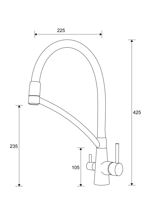 Смеситель для кухни  Paulmark SIEGEN, белый полностью - Si213111-431TW