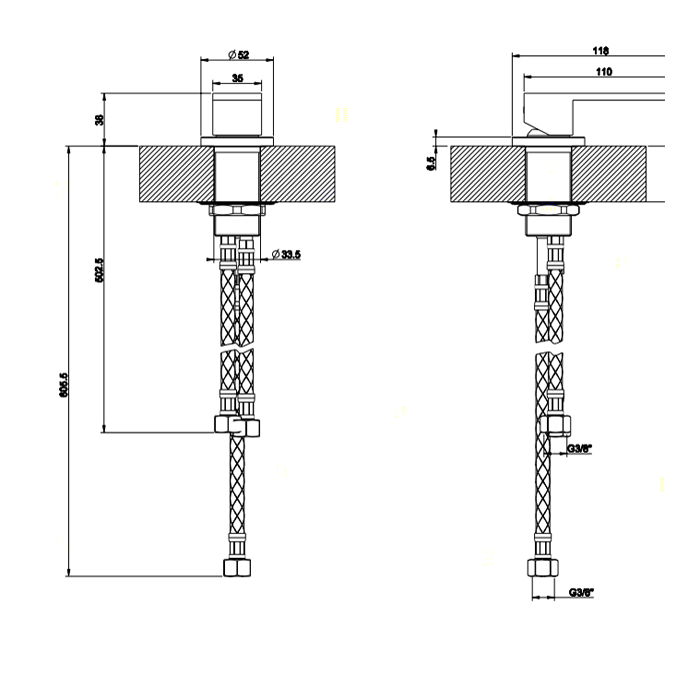 Рычаг удаленного управления, Gessi Rettangolo, хром арт. 20005#031