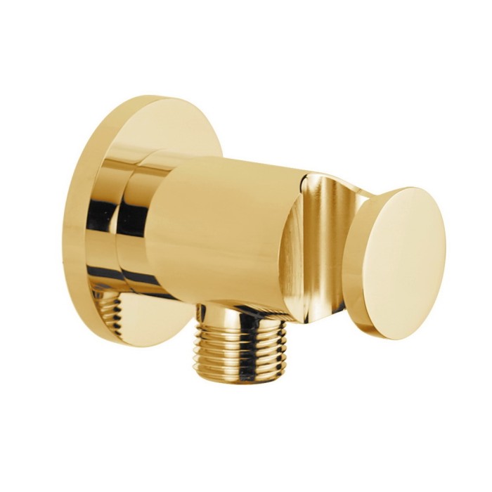 Настенный держатель для душа c забором воды, Giulini Wellness, золото 24 карата арт. 1559/MO