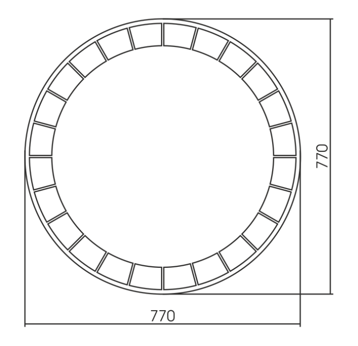Зеркало Пандора d770 c подсветкой и диммером, сенсорный выключатель, Azario Мальта - LED-00002504