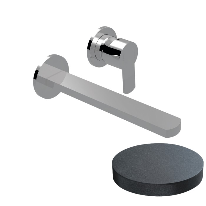 Смеситель для раковины встраиваемый, излив 20 см, без донного клапана, Giulini Surf deluxe, графит арт. 5825-20DLGF