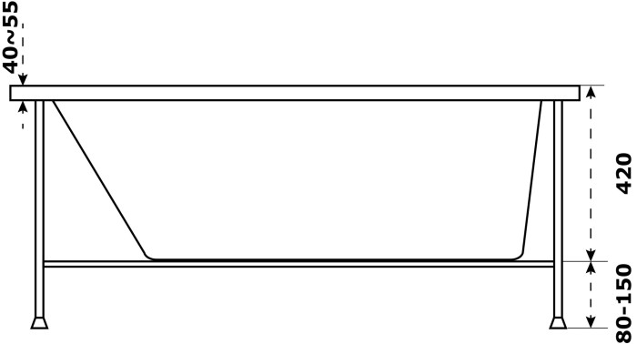Акриловая ванна 150х70, Azario Бали арт. БАВ0001
