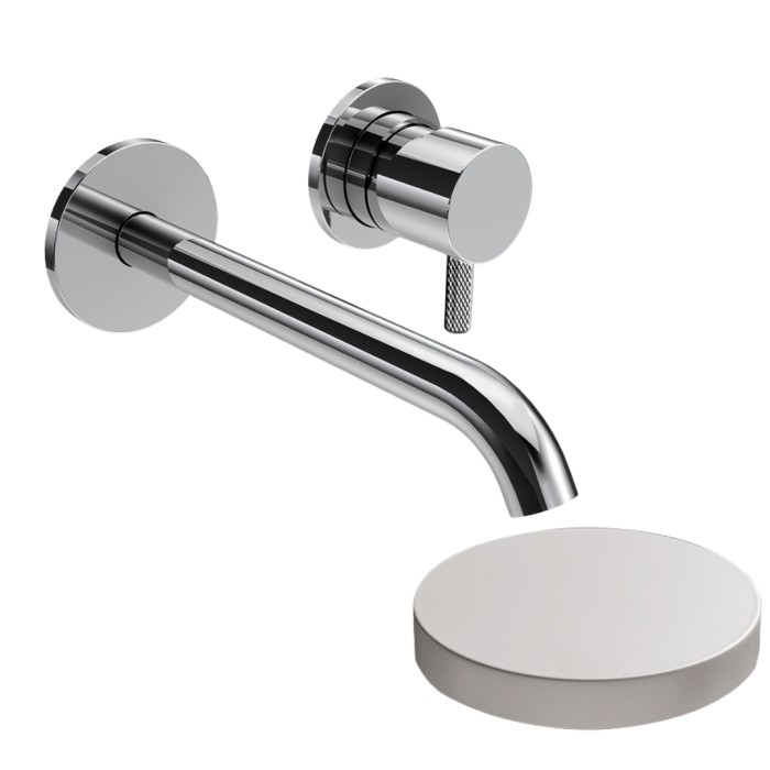 Смеситель встраиваемый для раковины XL, излив 18 см, без донного клапана, Giulini My future deluxe, белый матовый арт. 5925-18DBO