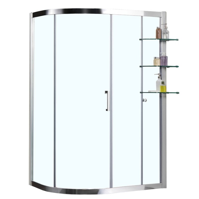 Душевое ограждение 900х1200х1900 R, без поддона, прозрачное стекло8 мм, цвет профиля серебро  Victoria, Azario арт. AZ-NNQ2131-1-R 900