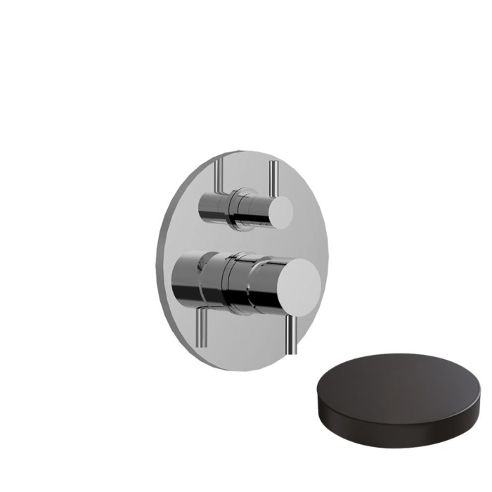 Внешняя часть смесителя для душа встраиваемого с дивертером-рычагом, на 2 режима, Giulini My future, черный матовый арт. 5964-2EPNO