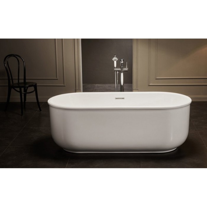 Акриловая ванна 170x80, отдельностоящая, овальная, BelBagno, белая арт. BB401-1700-800