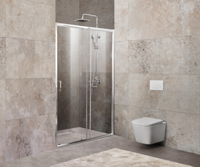 Душевая дверь в нишу 110x190 BelBagno, глянцевый хром, Unique арт. UNIQUE-BF-1-110/125-C-Cr