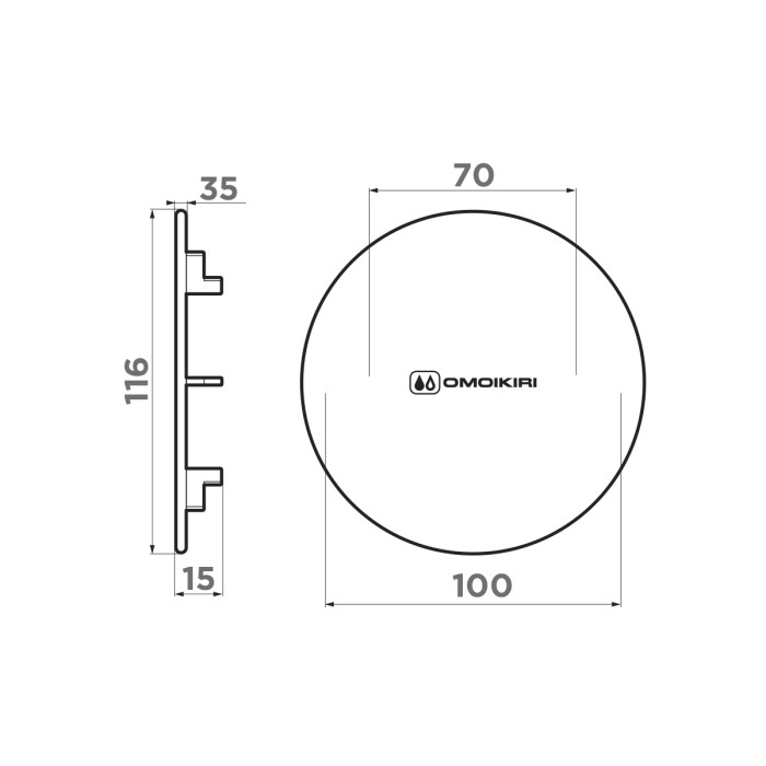 Декоративный элемент для корзинчатого вентиля Omoikiri DEC-GB, 4956763 цвет: серый