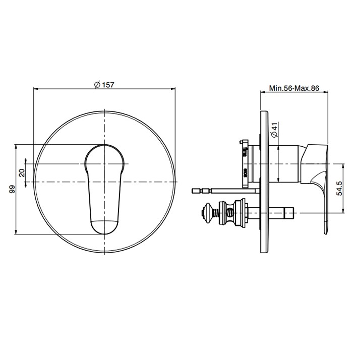Fima Carlo Frattini Смеситель для душа, встраиваемый, с переключателем на 2 выхода, Serie 22, F3839X2NS цвет: черный