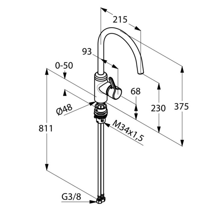 Смеситель для кухни, байонетное крепление, bingo star Kludi, нержавеющая сталь - 428579678